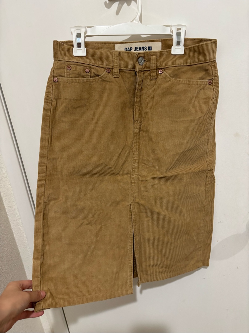 Vintage Gap Tan Corduroy Pencil Skirt